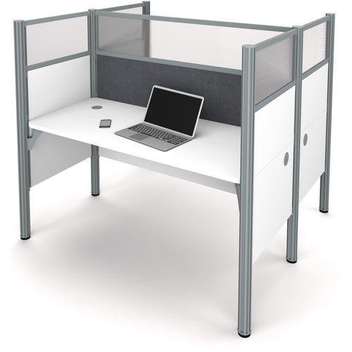 DOUBLE DESK WITH GRAY TACK BOARD